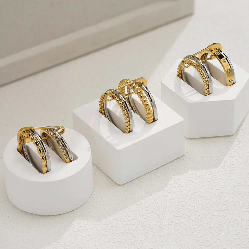 Zircon Pin 18K Plated Gold Ring