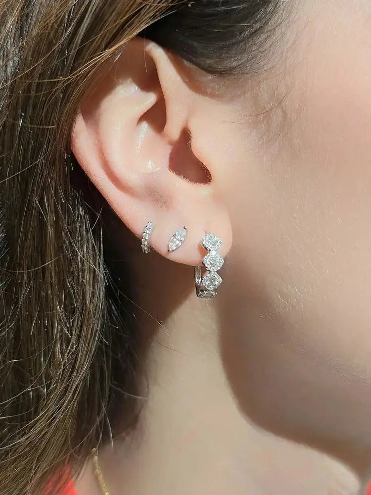 orelia 0.77 Carat Total Moissanite Earrings Round Shape Stones 18k Solid Gold for Woman Stud Earrings