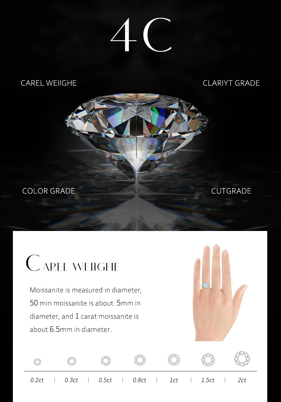 Orelia Luxury Round Cut 2.2mm Moissanite Pendant Necklace For Women 925 SIlver Sparkling Wedding Party Fine Jewelry Gift