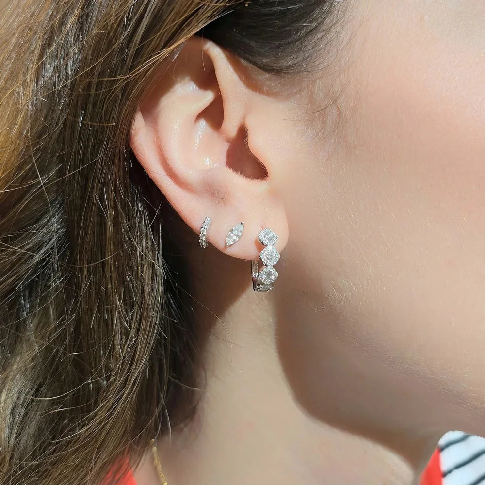 orelia 0.77 Carat Total Moissanite Earrings Round Shape Stones 18k Solid Gold for Woman Stud Earrings