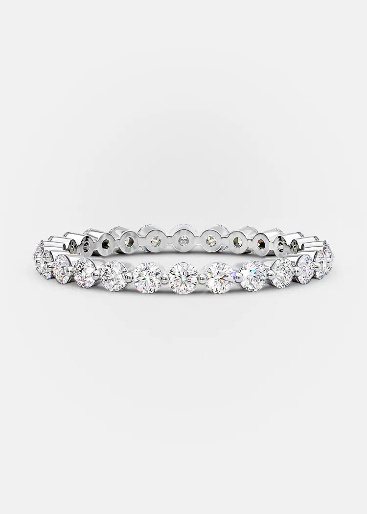 ORELIA Moissanite Wedding Band Round Brilliant 14K 18K 9K Ring Dainty Sweet VVS 1 Clarity D Engagement Rings Jewelry