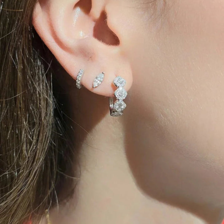 orelia 0.77 Carat Total Moissanite Earrings Round Shape Stones 18k Solid Gold for Woman Stud Earrings