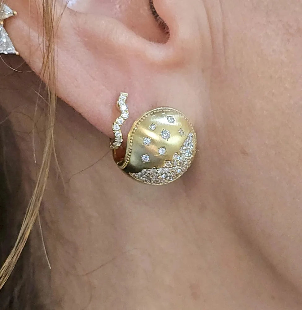 ORELIA Moissanite Earrings S925 Silver Plated Yellow Gold Woman Stud Earrings Fine Jewelry