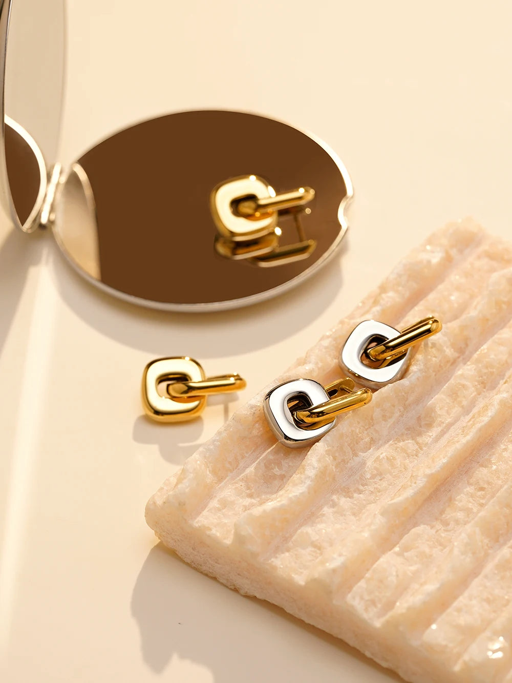 U Shape Earrings 18K Gold Plated