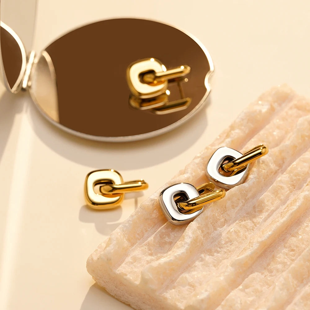 U Shape Earrings 18K Gold Plated