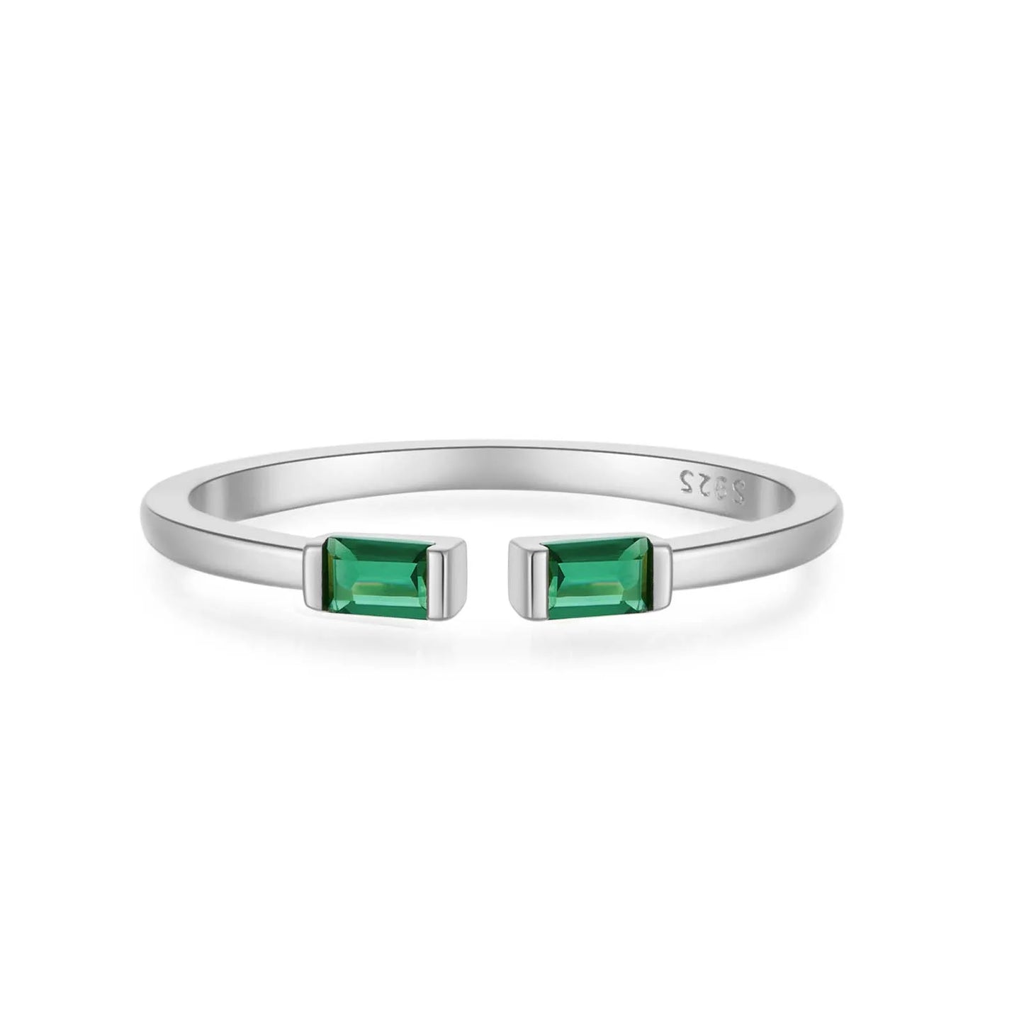 100% 925 Sterling Silver Green Zircon CZ Adjustable Ring For Women 2024 Fashion Fine Luxury Party Jewelry