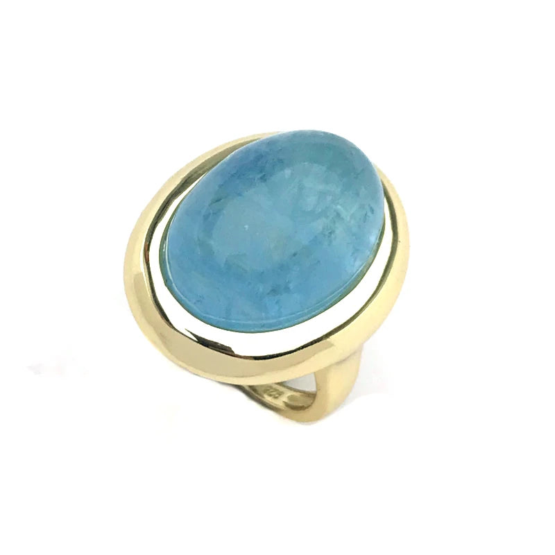 Natural Aquamarine Rings 925 Sterling Silver