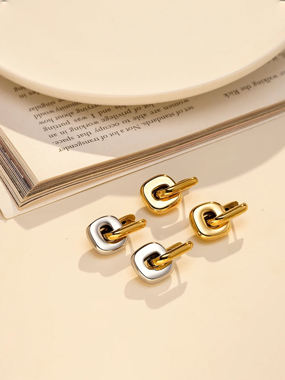 U Shape Earrings 18K Gold Plated