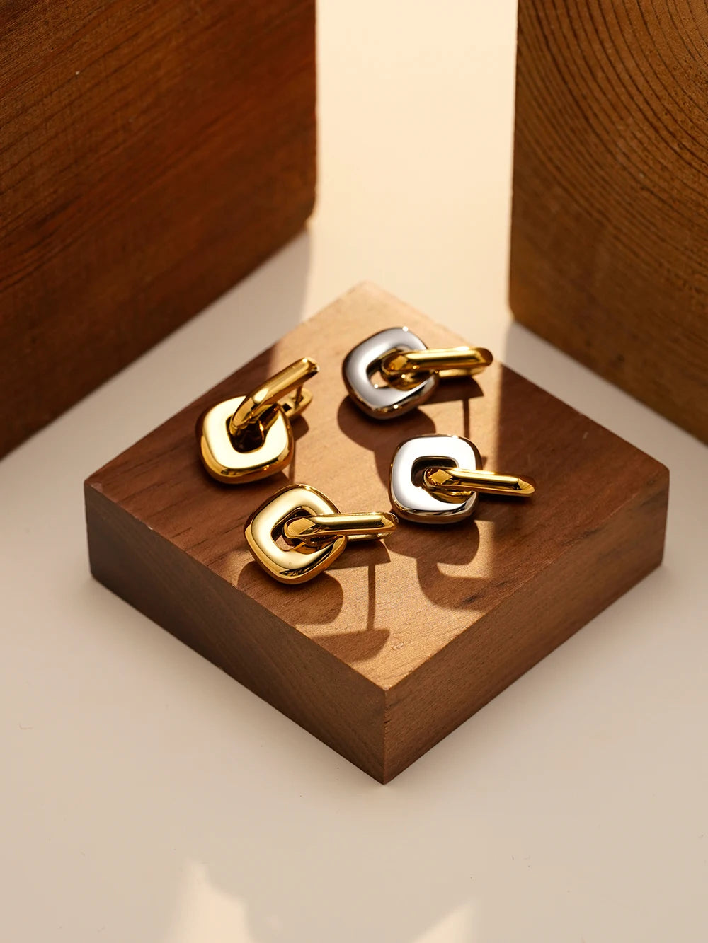 U Shape Earrings 18K Gold Plated