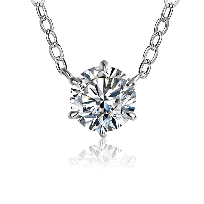 925 Silver Pendant Round Cut Necklace