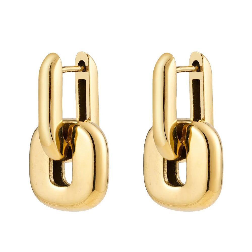 U Shape Earrings 18K Gold Plated