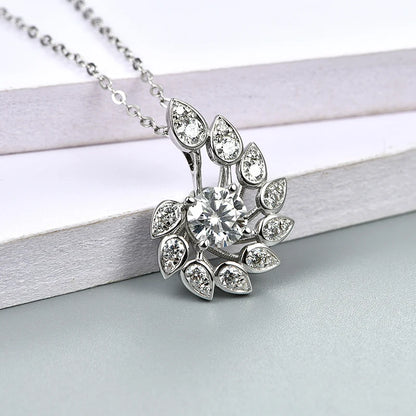 925 Silver Excellent Moissanite Pendant Necklace
