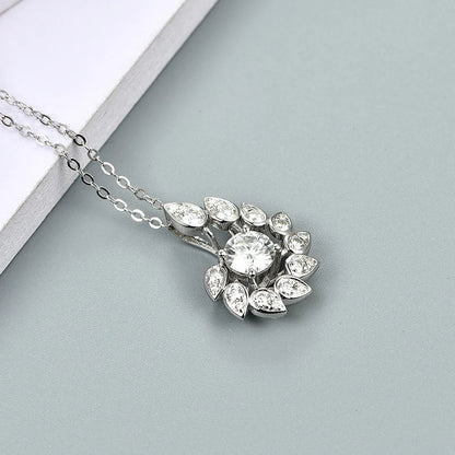 925 Silver Excellent Moissanite Pendant Necklace