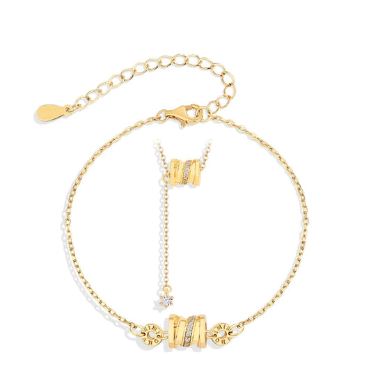 Moissanite Bracelet Pendant Necklace Jewelry Set