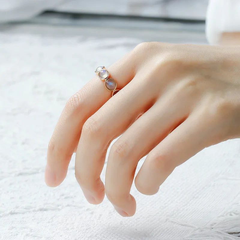 Vintage Irregularity Natural Labradorite Ring