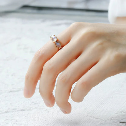 Vintage Irregularity Natural Labradorite Ring