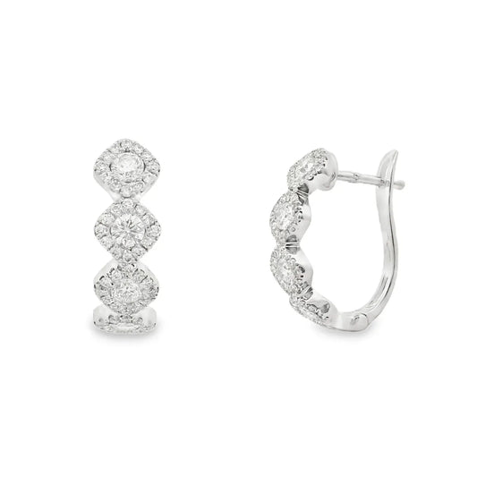 orelia 0.77 Carat Total Moissanite Earrings Round Shape Stones 18k Solid Gold for Woman Stud Earrings