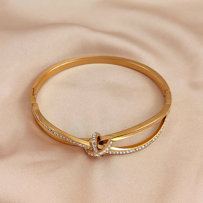 Zircon Gold Plated Stainless Steel Bracelet