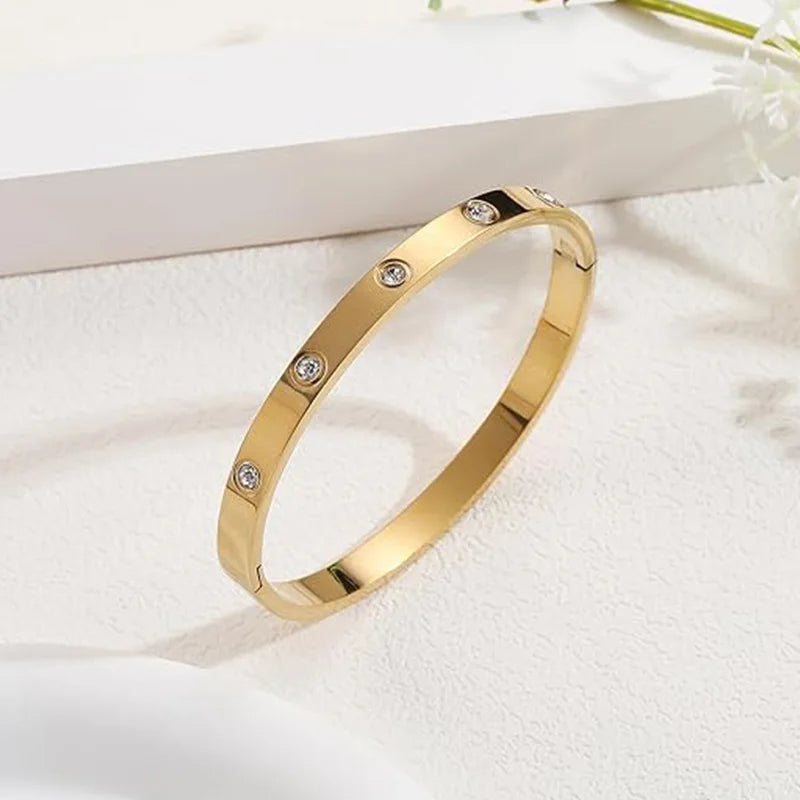 Gold Plated Bracelet Love bangle Set