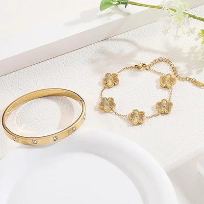 Gold Plated Bracelet Love bangle Set