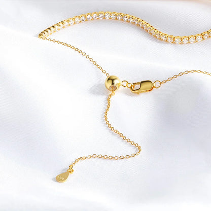 2mm All moissanite Tennis Necklace for Women Man Adjustable Choker Chain 100% 925 Sterling Silver Jewelry