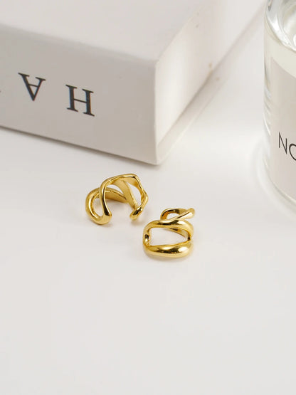 Irregular Line Ear Cuff  18K Gold Plated In Earings