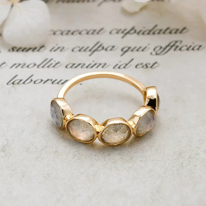 Vintage Irregularity Natural Labradorite Ring