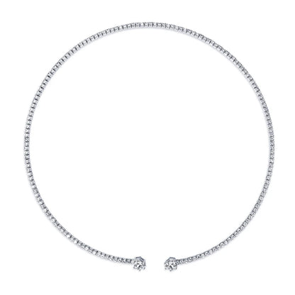 D1.60CT Heart Cut Moissanite Collar Open Tennis Necklace 925 Sterling Silver Choker for Women Fine Jewelry GRA Certificate