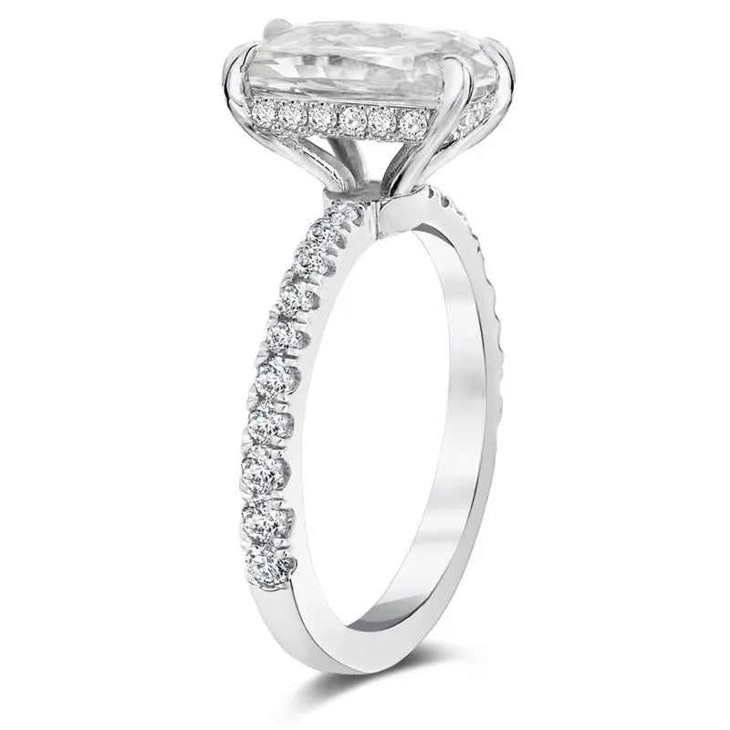 orelia Moissanite Solitaire Engagement Rings 2/3/4ct Radiant Cut D Color Solid 925 Sterling Silver Women Wedding Jewelry Gifts