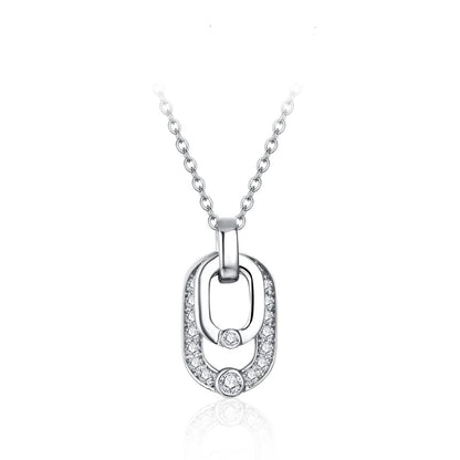 Orelia Luxury Round Cut 2.2mm Moissanite Pendant Necklace For Women 925 SIlver Sparkling Wedding Party  Fine Jewelry Gift