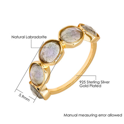 Vintage Irregularity Natural Labradorite Ring