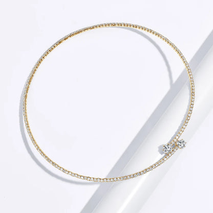 D1.60CT Heart Cut Moissanite Collar Open Tennis Necklace 925 Sterling Silver Choker for Women Fine Jewelry GRA Certificate