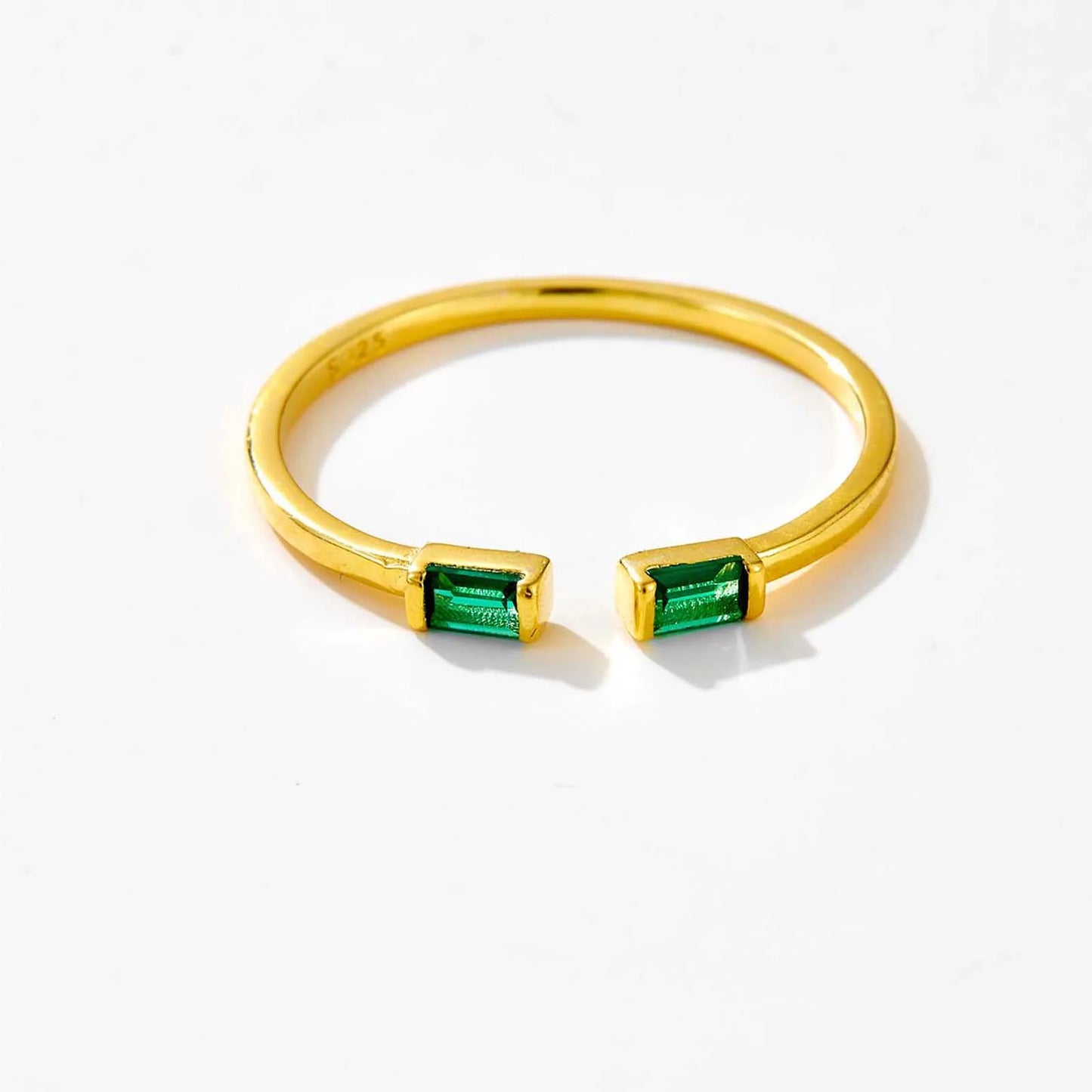 100% 925 Sterling Silver Green Zircon CZ Adjustable Ring For Women 2024 Fashion Fine Luxury Party Jewelry