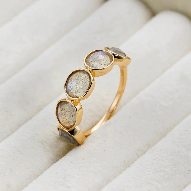 Vintage Irregularity Natural Labradorite Ring