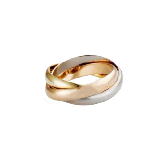 Sterling silver rose gold internet three-color ring