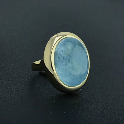 Natural Aquamarine Rings 925 Sterling Silver