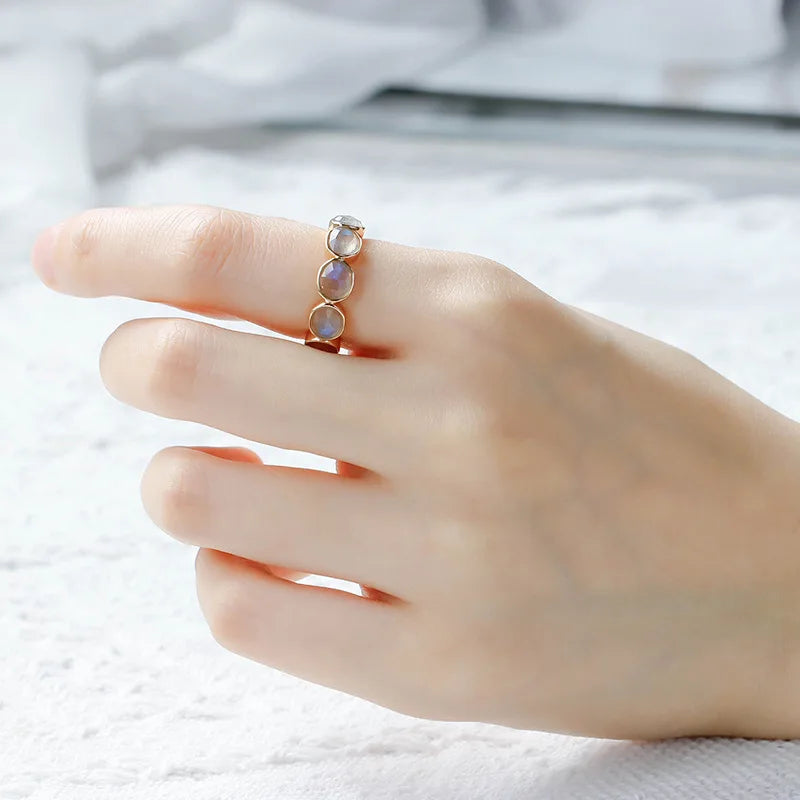 Vintage Irregularity Natural Labradorite Ring