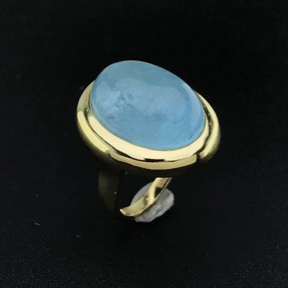 Natural Aquamarine Rings 925 Sterling Silver