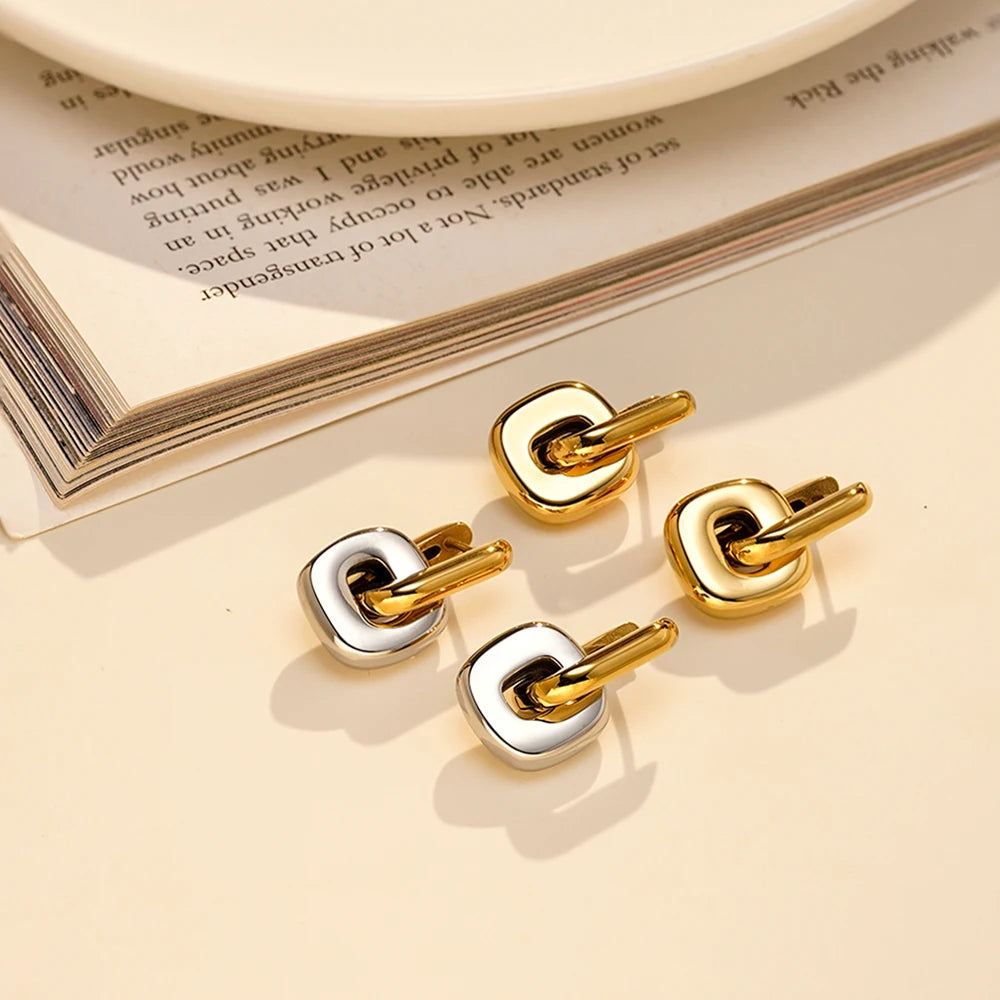 U Shape Earrings 18K Gold Plated