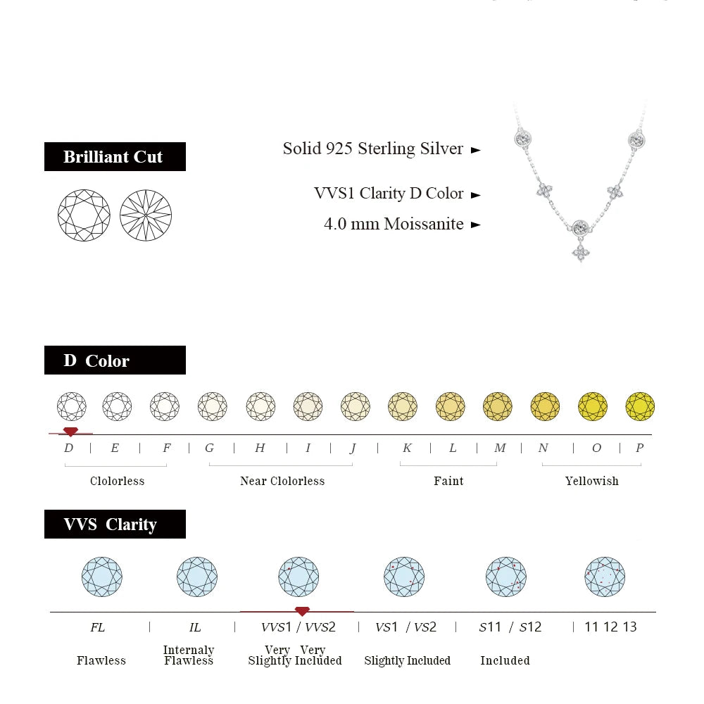925 Silver White Gold Plated Flowers Pendent Necklace