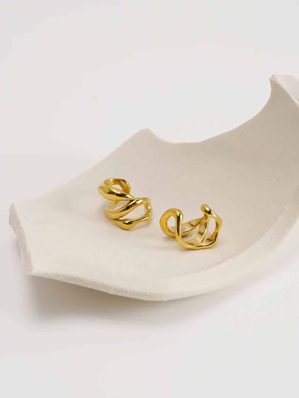 Irregular Line Ear Cuff  18K Gold Plated In Earings