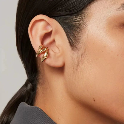 Irregular Line Ear Cuff  18K Gold Plated In Earings