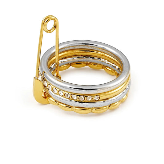 Zircon Pin 18K Plated Gold Ring
