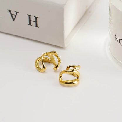 Irregular Line Ear Cuff  18K Gold Plated In Earings