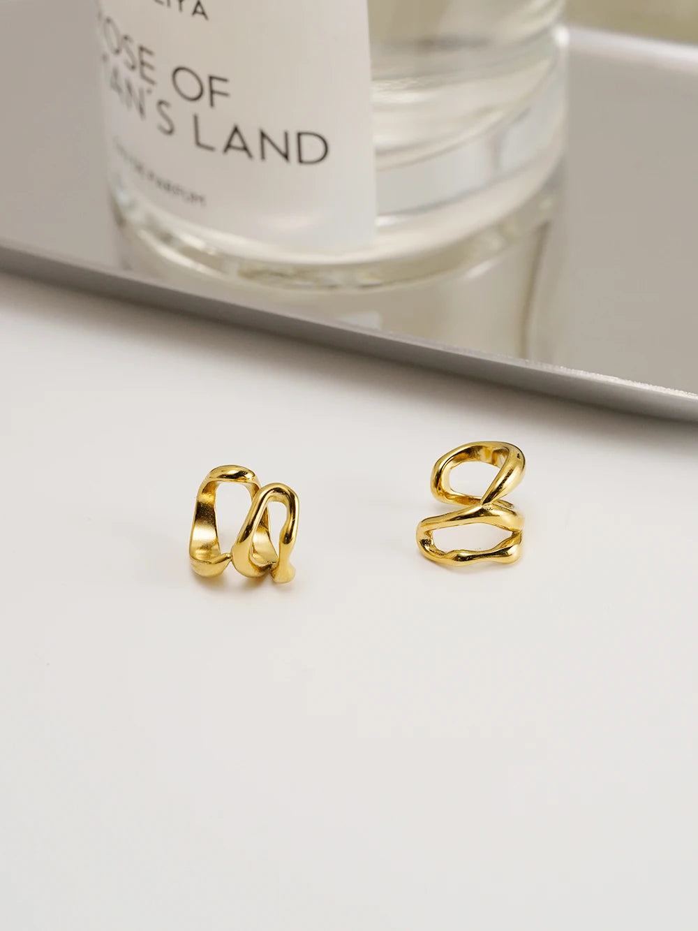 Irregular Line Ear Cuff  18K Gold Plated In Earings