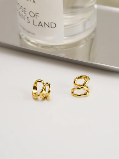 Irregular Line Ear Cuff  18K Gold Plated In Earings