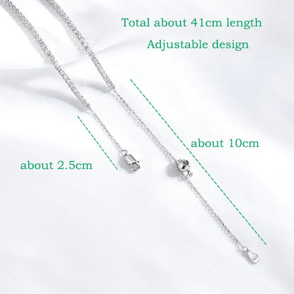2mm All moissanite Tennis Necklace for Women Man Adjustable Choker Chain 100% 925 Sterling Silver Jewelry