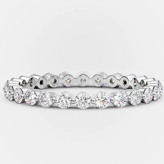ORELIA Moissanite Wedding Band Round Brilliant 14K 18K 9K  Ring Dainty Sweet VVS 1 Clarity D Engagement Rings Jewelry