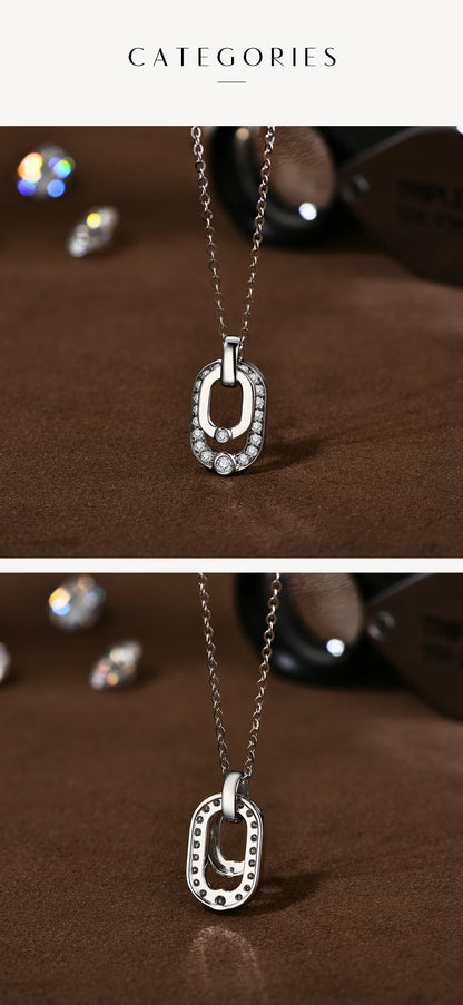 Orelia Luxury Round Cut 2.2mm Moissanite Pendant Necklace For Women 925 SIlver Sparkling Wedding Party  Fine Jewelry Gift