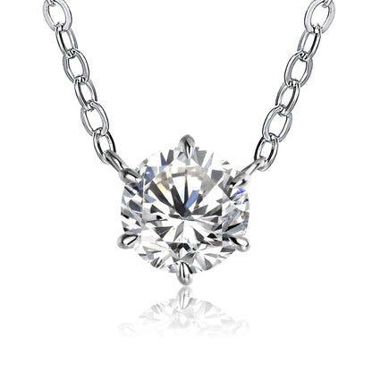 925 Silver Pendant Round Cut Necklace